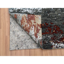 Load image into Gallery viewer, 8&#39;5&quot;x8&#39;5&quot; Parchment Color, Hand Knotted Abstract Design, Dense Weave Persian Knot, Soft Wool, Square Oriental Rug FWR498450