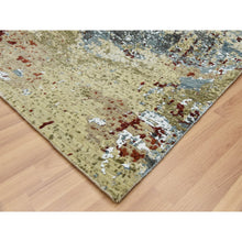 Load image into Gallery viewer, 8&#39;5&quot;x8&#39;5&quot; Parchment Color, Hand Knotted Abstract Design, Dense Weave Persian Knot, Soft Wool, Square Oriental Rug FWR498450