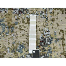 Load image into Gallery viewer, 8&#39;5&quot;x8&#39;5&quot; Parchment Color, Hand Knotted Abstract Design, Dense Weave Persian Knot, Soft Wool, Square Oriental Rug FWR498450