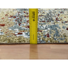 Load image into Gallery viewer, 8&#39;5&quot;x8&#39;5&quot; Parchment Color, Hand Knotted Abstract Design, Dense Weave Persian Knot, Soft Wool, Square Oriental Rug FWR498450