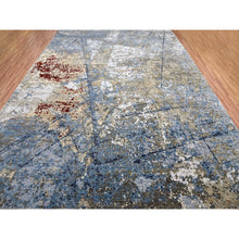 Load image into Gallery viewer, 10&#39;x14&#39;2&quot; Ash Gray, Extra Soft Wool Hand Knotted, Abstract Design, Densely Woven Persian Knot, Oriental Rug FWR498486