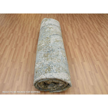 Load image into Gallery viewer, 10&#39;x14&#39;2&quot; Ash Gray, Extra Soft Wool Hand Knotted, Abstract Design, Densely Woven Persian Knot, Oriental Rug FWR498486