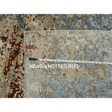 Load image into Gallery viewer, 10&#39;x14&#39;2&quot; Ash Gray, Extra Soft Wool Hand Knotted, Abstract Design, Densely Woven Persian Knot, Oriental Rug FWR498486