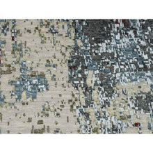 Load image into Gallery viewer, 10&#39;x14&#39;2&quot; Bone Gray, Natural Wool Hand Knotted, Abstract Design, Dense Weave Persian Knot, Oriental Rug FWR498510