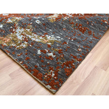 Load image into Gallery viewer, 12&#39;x15&#39; Burnt Amber, Abstract Design, Densely Woven Persian Knot, Extra Soft Wool Hand Knotted, Oversized Oriental Rug FWR498528