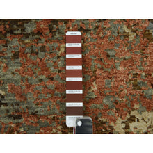 Load image into Gallery viewer, 12&#39;x15&#39; Burnt Amber, Abstract Design, Densely Woven Persian Knot, Extra Soft Wool Hand Knotted, Oversized Oriental Rug FWR498528