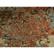 Load image into Gallery viewer, 12&#39;x15&#39; Burnt Amber, Abstract Design, Densely Woven Persian Knot, Extra Soft Wool Hand Knotted, Oversized Oriental Rug FWR498528