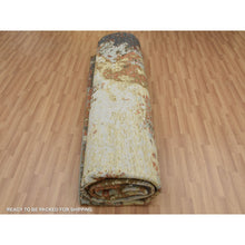 Load image into Gallery viewer, 12&#39;x15&#39; Burnt Amber, Abstract Design, Densely Woven Persian Knot, Extra Soft Wool Hand Knotted, Oversized Oriental Rug FWR498528