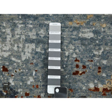 Load image into Gallery viewer, 4&#39;x10&#39; Black Coral, Abstract Design, Dense Weave Persian Knot, Natural Wool Hand Knotted, Wide Runner Oriental Rug FWR498558