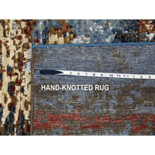 Load image into Gallery viewer, 4&#39;x10&#39; Black Coral, Abstract Design, Dense Weave Persian Knot, Natural Wool Hand Knotted, Wide Runner Oriental Rug FWR498558