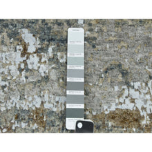 Load image into Gallery viewer, 2&#39;6&quot;x20&#39;3&quot; Ash Gray, Hand Knotted Abstract Design, Dense Weave Persian Knot, Pure Wool, Xl Runner Oriental Rug FWR498594
