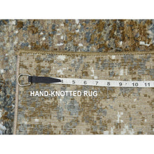 Load image into Gallery viewer, 2&#39;6&quot;x20&#39;3&quot; Ash Gray, Hand Knotted Abstract Design, Dense Weave Persian Knot, Pure Wool, Xl Runner Oriental Rug FWR498594