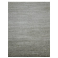 Load image into Gallery viewer, 9&#39;1&quot;x12&#39;2&quot; Koala Gray, Denser Weave, Borderless Hand Knotted Grass Design, 100% Wool, Tone on Tone, Oriental Rug FWR498600