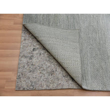 Load image into Gallery viewer, 9&#39;1&quot;x12&#39;2&quot; Koala Gray, Denser Weave, Borderless Hand Knotted Grass Design, 100% Wool, Tone on Tone, Oriental Rug FWR498600