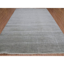 Load image into Gallery viewer, 9&#39;x12&#39;2&quot; Metal Gray, Hand Knotted Tone on Tone, Grass Design, Pure Wool, Denser Weave, Oriental Rug FWR498612