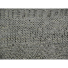 Load image into Gallery viewer, 9&#39;x12&#39;2&quot; Metal Gray, Hand Knotted Tone on Tone, Grass Design, Pure Wool, Denser Weave, Oriental Rug FWR498612