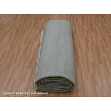 Load image into Gallery viewer, 9&#39;x12&#39;2&quot; Metal Gray, Hand Knotted Tone on Tone, Grass Design, Pure Wool, Denser Weave, Oriental Rug FWR498612