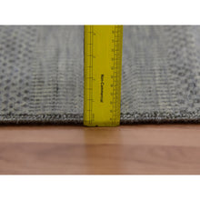 Load image into Gallery viewer, 9&#39;x12&#39;2&quot; Metal Gray, Hand Knotted Tone on Tone, Grass Design, Pure Wool, Denser Weave, Oriental Rug FWR498612
