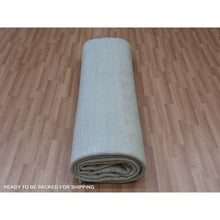 Load image into Gallery viewer, 9&#39;x12&#39;3&quot; Cloudy Gray, Hand Knotted Grass Design, Tone On Tone Pure Wool, Densely Woven Oriental Rug FWR498618