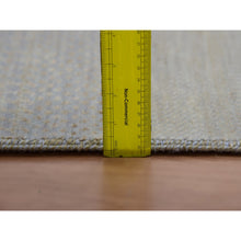 Load image into Gallery viewer, 9&#39;x12&#39;3&quot; Cloudy Gray, Hand Knotted Grass Design, Tone On Tone Pure Wool, Densely Woven Oriental Rug FWR498618