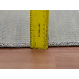 8'1"x10'3" Bleeker Beige, Denser Weave Tone On Tone, Hand Knotted Natural Wool With Grass Design, Oriental Rug FWR498636