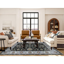 Load image into Gallery viewer, 8&#39;x10&#39;1&quot; Clare Black, Hand Knotted Vegetable Dyes, Agra Organic Wool and Scroll and Large Leaf Design, Oriental Rug FWR498672