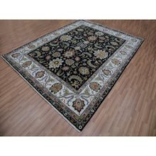 Load image into Gallery viewer, 8&#39;x10&#39;1&quot; Clare Black, Hand Knotted Vegetable Dyes, Agra Organic Wool and Scroll and Large Leaf Design, Oriental Rug FWR498672