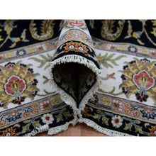 Load image into Gallery viewer, 8&#39;x10&#39;1&quot; Clare Black, Hand Knotted Vegetable Dyes, Agra Organic Wool and Scroll and Large Leaf Design, Oriental Rug FWR498672