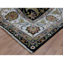 Load image into Gallery viewer, 8&#39;x10&#39;1&quot; Clare Black, Hand Knotted Vegetable Dyes, Agra Organic Wool and Scroll and Large Leaf Design, Oriental Rug FWR498672