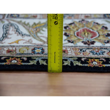 Load image into Gallery viewer, 8&#39;x10&#39;1&quot; Clare Black, Hand Knotted Vegetable Dyes, Agra Organic Wool and Scroll and Large Leaf Design, Oriental Rug FWR498672