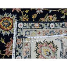 Load image into Gallery viewer, 8&#39;x10&#39;1&quot; Clare Black, Hand Knotted Vegetable Dyes, Agra Organic Wool and Scroll and Large Leaf Design, Oriental Rug FWR498672