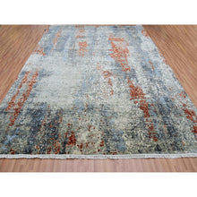 Load image into Gallery viewer, 9&#39;x11&#39;9&quot; Accessible Beige With Heron Black, Densely Woven, Hand Knotted 100% Wool, Abstract Design Oriental Rug FWR498696