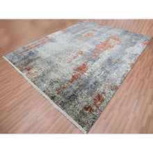 Load image into Gallery viewer, 9&#39;x11&#39;9&quot; Accessible Beige With Heron Black, Densely Woven, Hand Knotted 100% Wool, Abstract Design Oriental Rug FWR498696