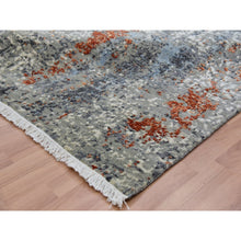 Load image into Gallery viewer, 9&#39;x11&#39;9&quot; Accessible Beige With Heron Black, Densely Woven, Hand Knotted 100% Wool, Abstract Design Oriental Rug FWR498696