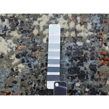 Load image into Gallery viewer, 9&#39;x11&#39;9&quot; Accessible Beige With Heron Black, Densely Woven, Hand Knotted 100% Wool, Abstract Design Oriental Rug FWR498696