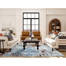 Load image into Gallery viewer, 9&#39;x12&#39;4&quot; Thundercloud Gray and Vermilion Red, Natural Wool Modern Abstract Design, Denser Weave Hand Knotted, Oriental Rug FWR498702