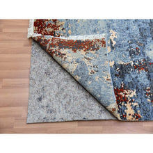 Load image into Gallery viewer, 9&#39;x12&#39;4&quot; Thundercloud Gray and Vermilion Red, Natural Wool Modern Abstract Design, Denser Weave Hand Knotted, Oriental Rug FWR498702