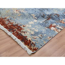 Load image into Gallery viewer, 9&#39;x12&#39;4&quot; Thundercloud Gray and Vermilion Red, Natural Wool Modern Abstract Design, Denser Weave Hand Knotted, Oriental Rug FWR498702
