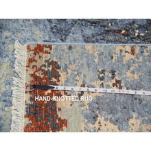 Load image into Gallery viewer, 9&#39;x12&#39;4&quot; Thundercloud Gray and Vermilion Red, Natural Wool Modern Abstract Design, Denser Weave Hand Knotted, Oriental Rug FWR498702
