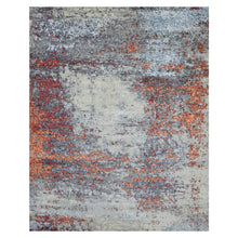 Load image into Gallery viewer, 8&#39;x10&#39;1&quot; Lexicon White and Raven Black, Densely Woven, Hand Knotted 100% Wool, Abstract Design, Oriental Rug S83125 FWR498750