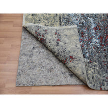 Load image into Gallery viewer, 8&#39;x10&#39;1&quot; Lexicon White And Raven Black, Densely Woven, Hand Knotted 100% Wool, Abstract Design, Oriental Rug S83125