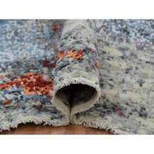 Load image into Gallery viewer, 8&#39;x10&#39;1&quot; Lexicon White And Raven Black, Densely Woven, Hand Knotted 100% Wool, Abstract Design, Oriental Rug S83125