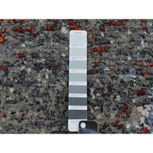 Load image into Gallery viewer, 8&#39;x10&#39;1&quot; Lexicon White And Raven Black, Densely Woven, Hand Knotted 100% Wool, Abstract Design, Oriental Rug S83125