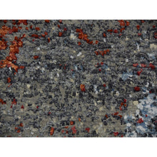 Load image into Gallery viewer, 8&#39;x10&#39;1&quot; Lexicon White And Raven Black, Densely Woven, Hand Knotted 100% Wool, Abstract Design, Oriental Rug S83125