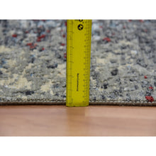 Load image into Gallery viewer, 8&#39;x10&#39;1&quot; Lexicon White And Raven Black, Densely Woven, Hand Knotted 100% Wool, Abstract Design, Oriental Rug S83125