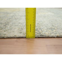Load image into Gallery viewer, 8&#39;x10&#39;1&quot; Sage Green With Yellow, Abstract With Galaxy Design, Persian Knot, 100% Wool, Hand Knotted, Densely Woven, Oriental Rug FWR498762