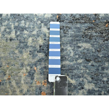 Load image into Gallery viewer, 7&#39;10&quot;x10&#39;2&quot; Aegean Blue With Rust Red, Hand Knotted, Abstract With Galaxy Design, Persian Knot, 100% Wool, Densely Woven, Oriental Rug FWR498774