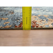 Load image into Gallery viewer, 7&#39;10&quot;x10&#39;2&quot; Aegean Blue With Rust Red, Hand Knotted, Abstract With Galaxy Design, Persian Knot, 100% Wool, Densely Woven, Oriental Rug FWR498774