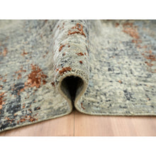 Load image into Gallery viewer, 8&#39;x10&#39;2&quot; Artichoke Green, Abstract With Galaxy Design, Persian Knot, Pure Wool, Hand Knotted, Densely Woven, Oriental Rug FWR498780
