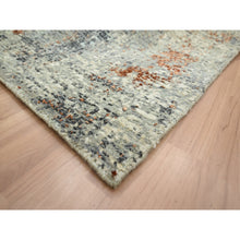 Load image into Gallery viewer, 8&#39;x10&#39;2&quot; Artichoke Green, Abstract With Galaxy Design, Persian Knot, Pure Wool, Hand Knotted, Densely Woven, Oriental Rug FWR498780